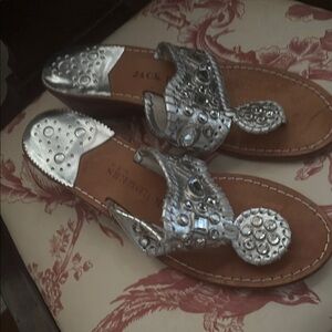 Jack Rogers Women's Metallic Silver Sandals